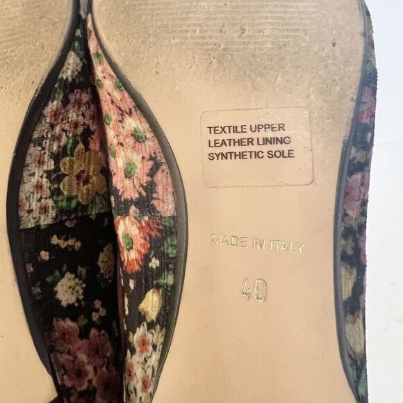 Sundance Marais Black Velvet Floral Pointed Toe Flats Women's Size 9-9.5 - Picture 2 of 8